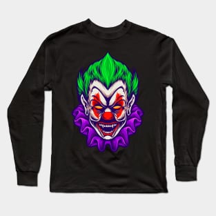 spooky clown face Long Sleeve T-Shirt